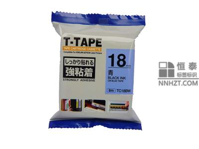 国产锦宫TC18BW蓝底黑字18mm标签色带