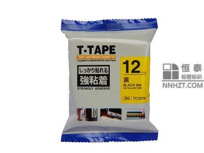 国产锦宫TC12YW黄底黑字12mm标签色带