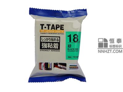 国产锦宫TC18GW绿底黑字18mm标签色带