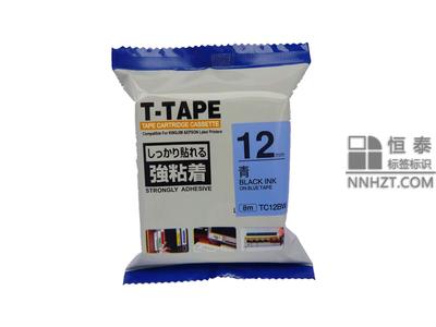 国产锦宫TC12RW蓝底黑字12mm标签色带